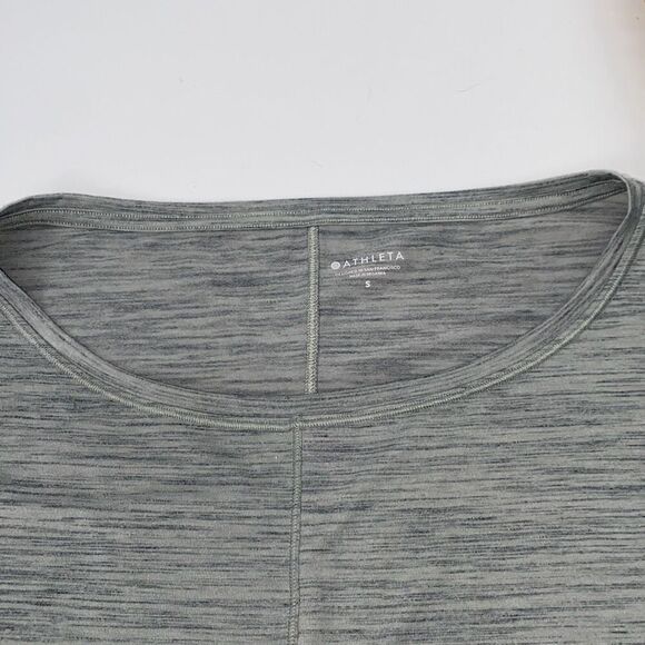 ATHLETA Essence Flow Top Long Sleeve Spacedye Bali Sage Green S - Picture 5 of 13